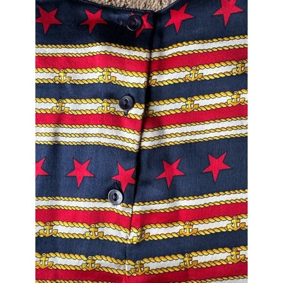 Vintage Saks Fifth Ave Silk NAUTICAL Patriotic Peter Nygard top size 10 - Picture 11 of 11